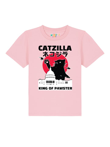 wat? Apparel T-Shirt Catzilla in Rosa