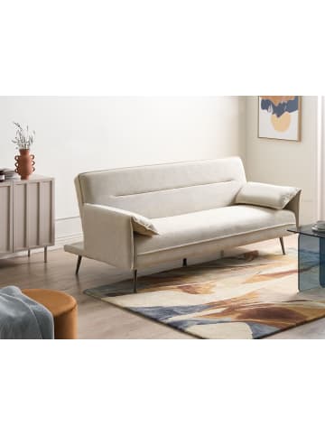 Beliani 3-Sitzer Sofa VAYLA in Weiß/Silber - (W) 198 x (H) 85 x (L) 64 cm