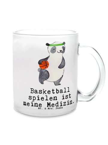 Mr. & Mrs. Panda Pott Panda Basketball mit Spruch in Transparent