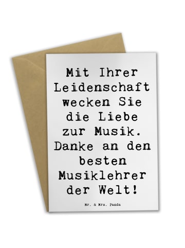 Mr. & Mrs. Panda Grußkarte Spruch Musiklehrer Liebe mit Spruch in Weiß