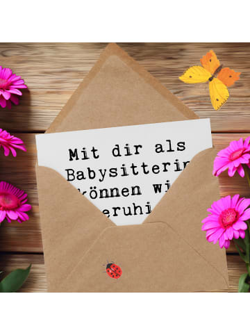 Mr. & Mrs. Panda Klappkarte Spruch Babysitter Dank mit Spruch in Weiß