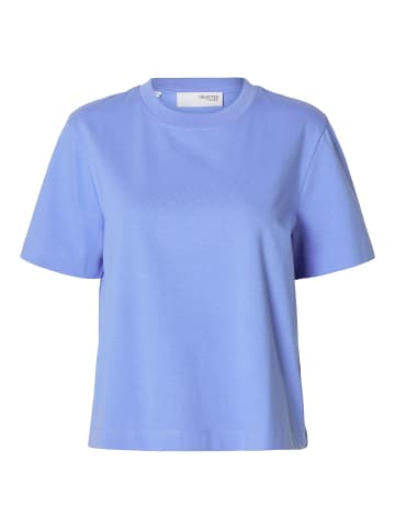 SELECTED FEMME Kurzarm-T-Shirt mit Rundhalsausschnitt in Blau