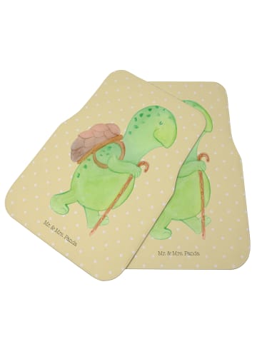 Mr. & Mrs. Panda Autoteppich Schildkröte Wanderer ohne Spruch in Gelb Pastell