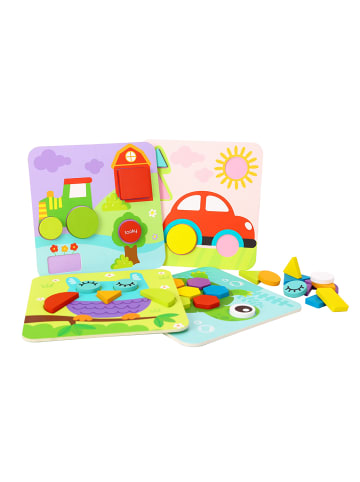 Tooky Toy Holzpuzzle 4er Set TL396 in bunt