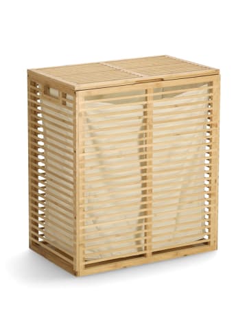 Zeller Verschließbarer Wäschekorb aus Bambus in Braun, (B) 33 x (H) 61 x (L) 53,5 cm