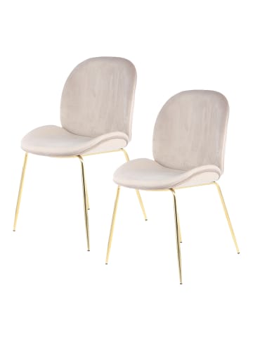 Qiyano Stuhl Yakari 2er-Set in Creme