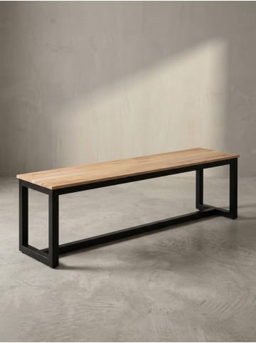 KADIMA DESIGN Esszimmerbank 120x40x45 cm Massivholz Metall Loft-Style,