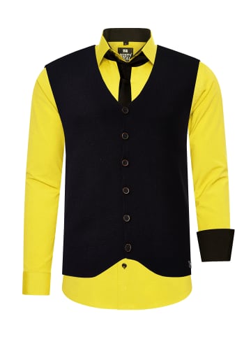 Rusty Neal Hemd mit Weste und Krawatte 3er Set in Gelb