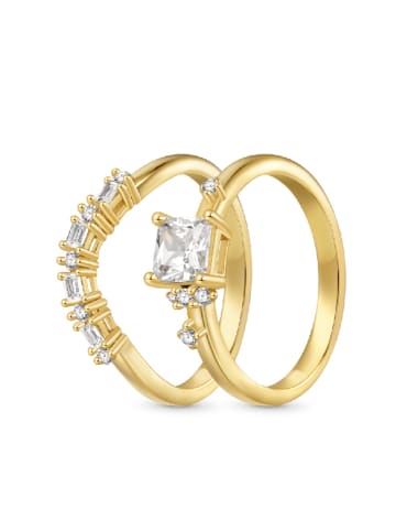 GNOCE 925 Sterling Silber vergoldet Ring 54
