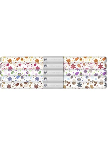 Buntpapierfabrik Ludwig Bähr Transparentpapier Rolle 115g/qm 50x61cm Landhausblumen 5 Farben ...