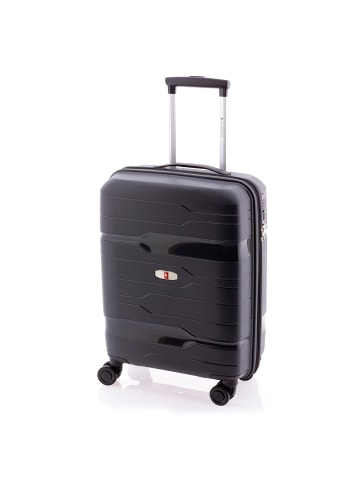 Gladiator 3800 4 Rollen Kabinentrolley 55 cm mit Dehnfalte black