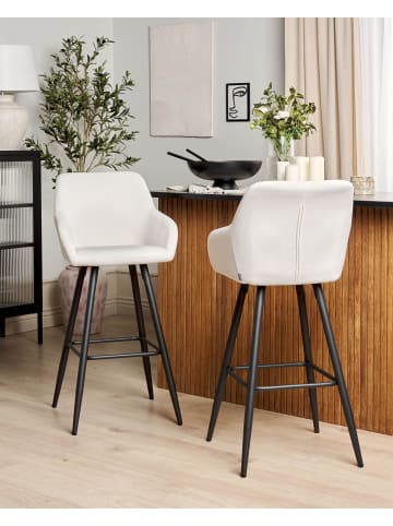 Beliani 2-tlg Barhocker CASMALIA in Weiß/Schwarz