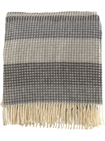 Erwin Müller Baumwollmischung, Waffelpiqué Plaid in grau
