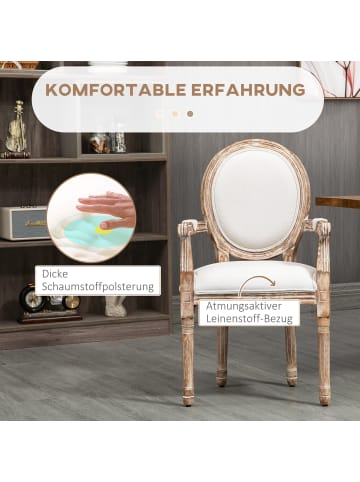 HOMCOM Esszimmerstuhl-56B x 56T x 96H cm-Cremeweiß