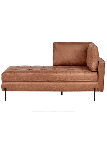 Beliani Chaiselongue REBAIS in Braun/Schwarz - (W) 172 x (H) 85 x (L) 85 cm