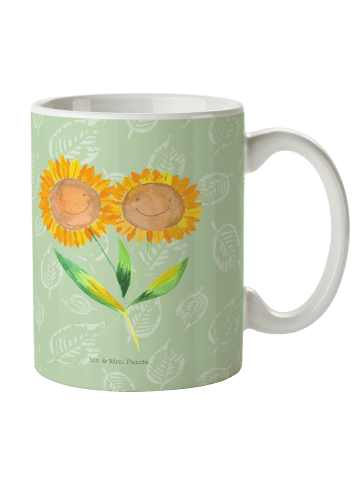 Mr. & Mrs. Panda Trinkbecher Blume Sonnenblume ohne Spruch in Blattgrün