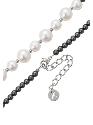 faina Women Necklace in Silver White Black