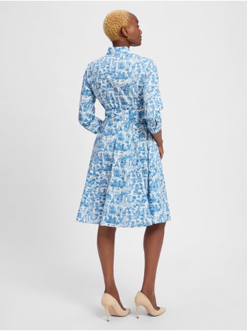 Marie Lund Kleid in blau weiß - 0001