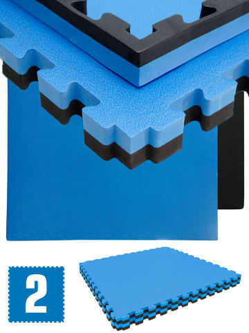 eyepower 4cm dicke Fitnessmatte 2er Set - 90x90cm Bodenschutzmatte Gym Matte Puzzlematte