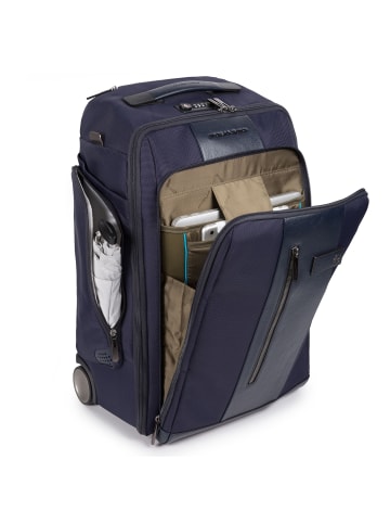 Piquadro Brief 2-Rollen Rucksacktrolley 53 cm Laptopfach in blue