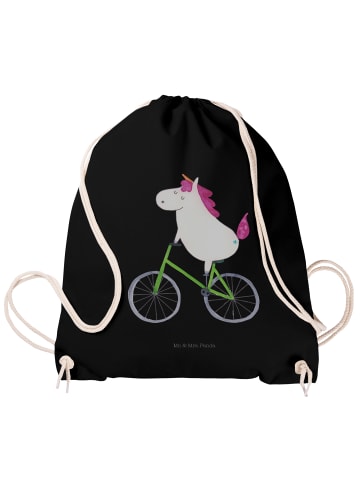 Mr. & Mrs. Panda Stoffbeutel Einhorn Radfahrer ohne Spruch in Schwarz
