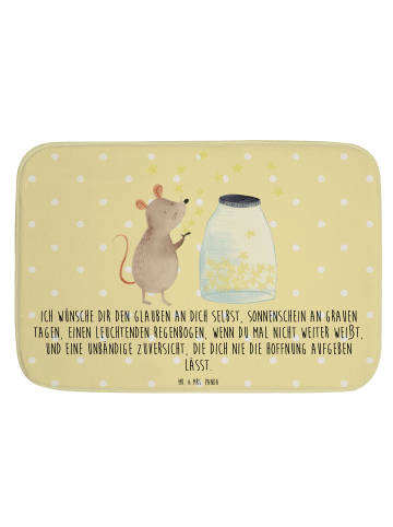 Mr. & Mrs. Panda Badevorleger Maus Sterne mit Spruch in Gelb Pastell