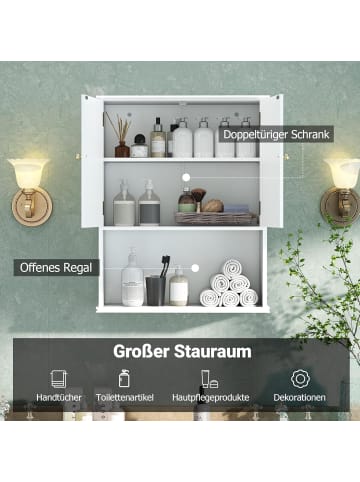 COSTWAY Hängeschrank Bad in Weiß