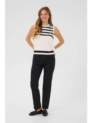 Kaffe Strickpullover KAlizza Regular fit in Chalk/Black Deep Stripe