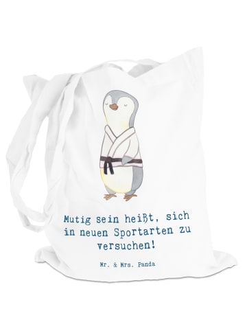 Mr. & Mrs. Panda Tote Bag Neue Sportart versuchen mit Spruch in Sky Blue