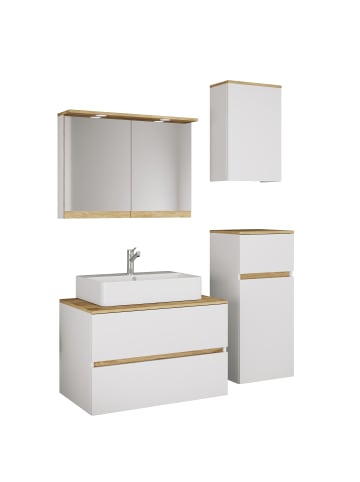 VCM 5 tlg. Badmöbel-Set mit Waschbecken Cosila-A 80 cm in Weiß