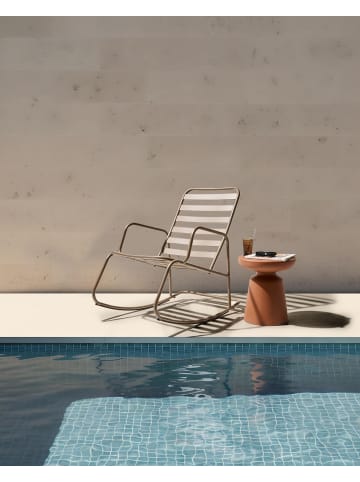 Beliani Schaukelstuhl TURI in Beige - (W) 66 x (H) 92 x (L) 96 cm