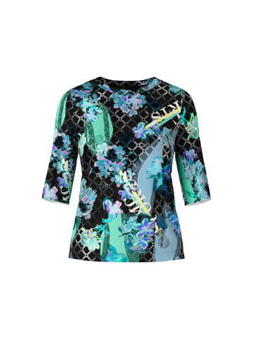 MARC CAIN T-Shirt mit Allover-Print in Blau