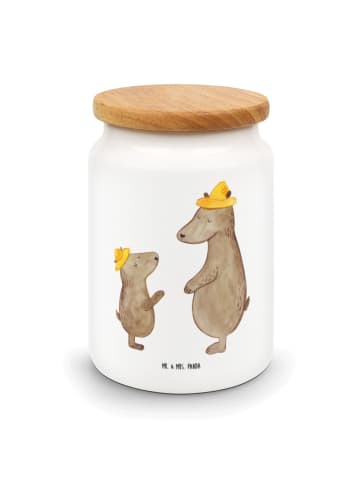 Mr. & Mrs. Panda Kaffeedose Bären mit Hut ohne Spruch in Weiß