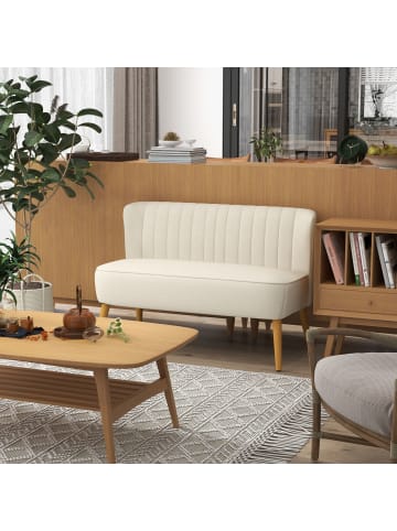 HOMCOM Sofa-117L x 56,5B x 77H cm-Cremeweiß