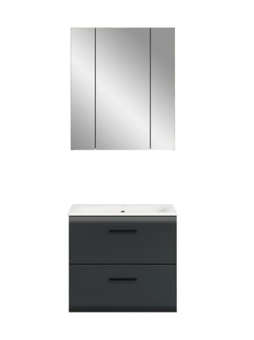 ebuy24 Badmöbelset Ice Schwarz 60 x 46 cm