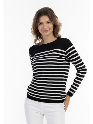 usha BLUE LABEL Strick Pullover in Schwarz Wollweiss