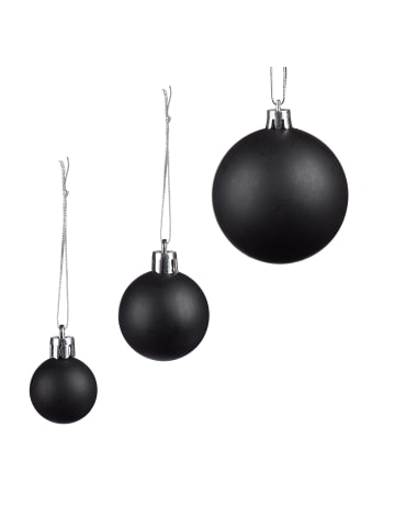 relaxdays 100-tlg. Weihnachtskugeln Set in Schwarz