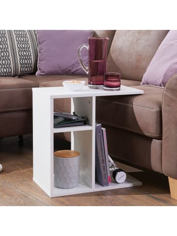 FineBuy Beistelltisch in Weiß / Spanplatte / 50x30x50