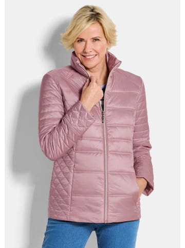 GOLDNER Kurzgröße:  Steppjacke Übergangsjacke mit Muster-Mix in rosé
