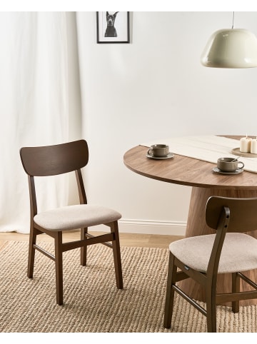 Beliani 2er-Set Esszimmerstuhl ANOKA in Beige/Braun