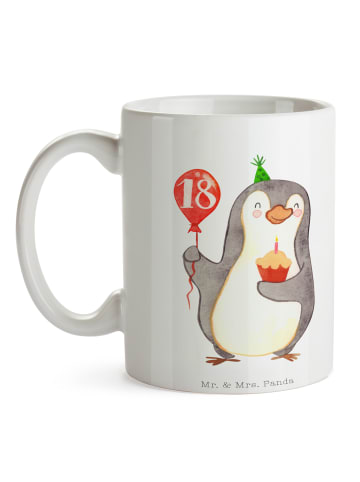Mr. & Mrs. Panda Pott 18. Geburtstag Pinguin Luftballon mit Spruch in Weiß