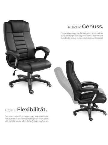 tectake Bürostuhl MAFZ, einstellbare Wippfunktion, schwarz