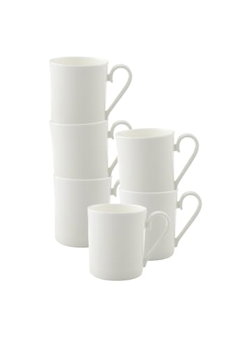 Villeroy & Boch 6er Set Becher mit Henkel Royal 230 ml weiß in weiß