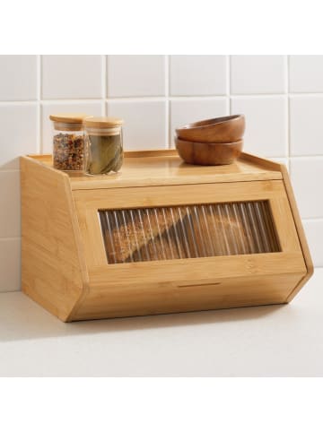 Praknu Brotkasten Holz Brotbox mit Ablagefläche - Brot Aufbewahrungsbox Klein