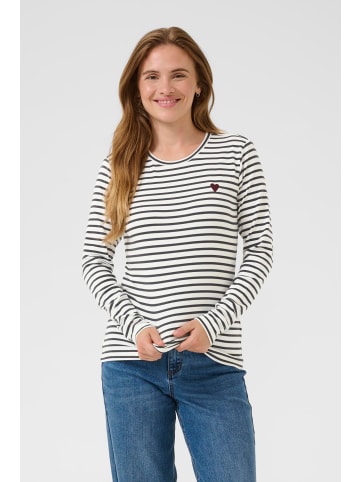 Kaffe Langarm-Shirt Liddy Regular fit in Chalk/Dark Grey -Windsor Heart