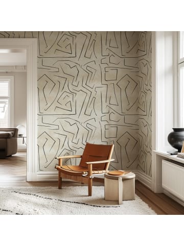 WALLPAPERS4BEGINNERS Tapete Graffiti in Beige - (W) 200 × (L) 280 cm