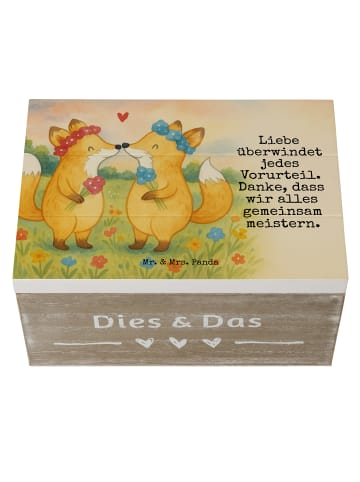Mr. & Mrs. Panda Box Füchse Lesbian Pride Design mit Spruch in Weiß