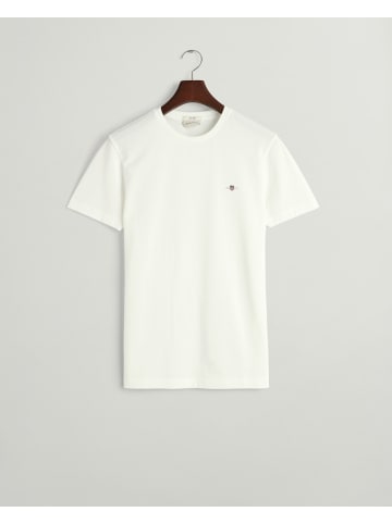 Gant Piqué T-Shirt in Weiß