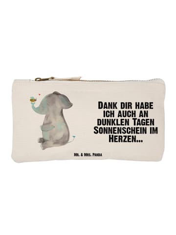 Mr. & Mrs. Panda Kulturtasche Elefant Biene mit Spruch in Weiß