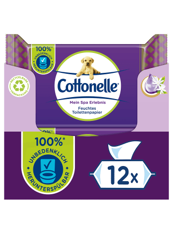 Cottonelle Feuchtes Toilettenpapier Mein Spa Seide & Jasmin 12 x 42 Stk